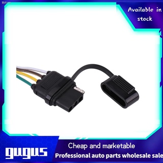 【Sell well】♛◑♕Gugushop 4 Pin Flat Trailer Plug Socket Wiring Connector Adapter for Caravan Towbar 6-24V