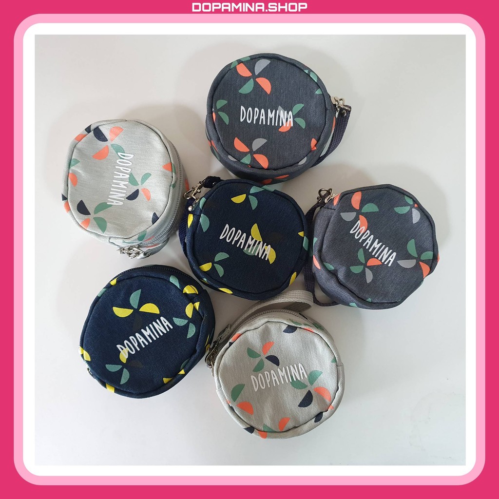 dopamina-cute-pouch-กระเป๋าใส่เหรียญ-ใส่กุญแจ-ใส่ที่ชาร์จ-ใส่หูฟัง-ทรงกลม