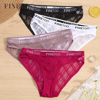 FINETOO M-2XL Fashion Letter Panties Sexy Lace Underwear Ladies Low-rise Briefs Underpants Girls Geometric Panty Female Lingerie