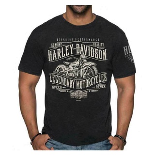 เสื้อยืดวินเทจพร้อมส่ง ขายดี เสื้อยืดแขนสั้น พิมพ์ลายกราไฟท์ Harley-Davidson เรืองแสง สําหรับผู้ชายS-5XL