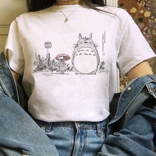Totoro Studio Ghibli Harajuku Kawaii T Shirt Women Ullzang Miyazaki Hayao Tshirt Funny Cartoon T-shirt Cute Anime Top