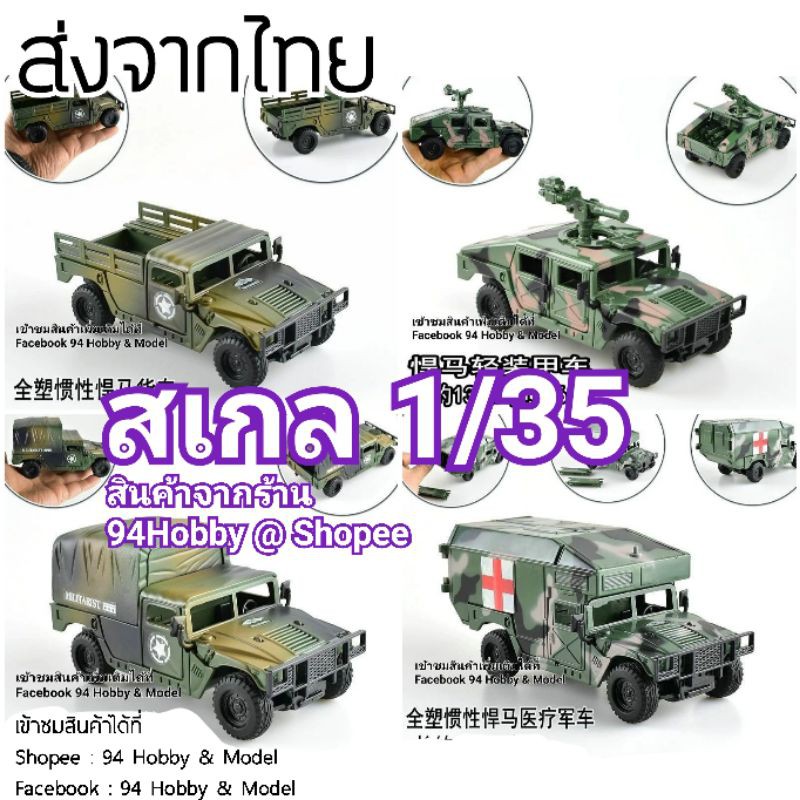 ภาพหน้าปกสินค้า1/35 โมเดล สเกล รถทหาร ฮัมวี่ HMMWV model Humvee