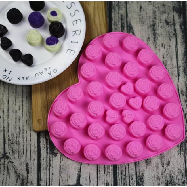 mini-rose-silicone-mold-mold-พิมพ์ซิลิโคน-ทำขนม-โมล์สบู่-ลายดอกกุหลาบมินิ