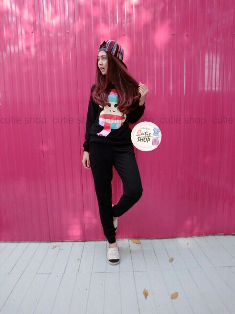 setเสื้อแขนยาว-กางเกง-paulfrank-4สีพร้อมส่งค่ะ-ช้าอดนะค่ะ