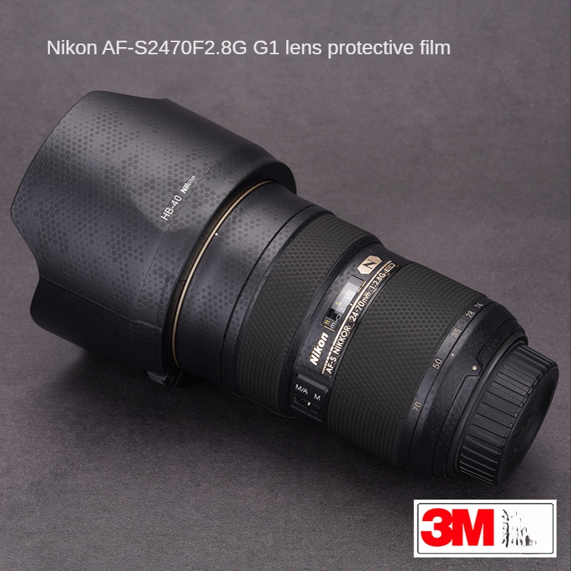 ภาพหน้าปกสินค้าฟิล์มสติกเกอร์คาร์บอนไฟเบอร์ ป้องกันเลนส์กล้อง สําหรับ Nikon AF-S 24 70F2.8G G1 3M