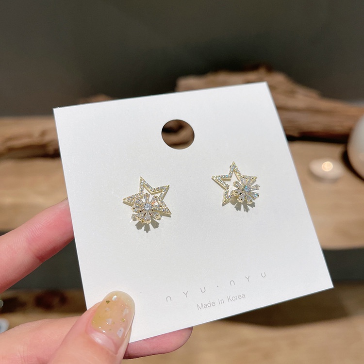 electroplating-925-silver-needle-flower-star-earrings-korea-dongdaemun-temperament-earrings-simple-earrings-women-for-gi