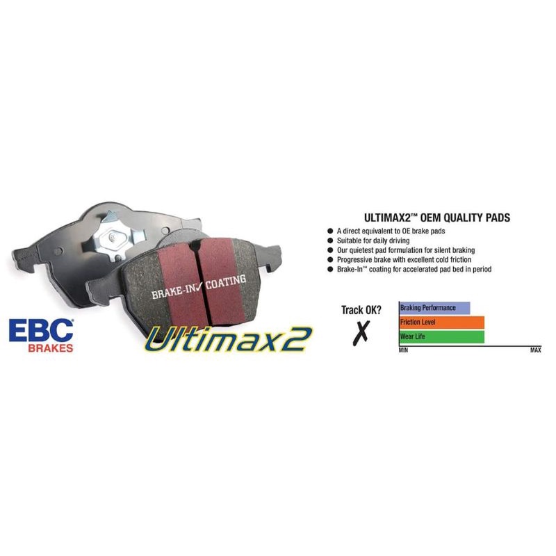 EBC UD1628 EBC 12+ Toyota Yaris 1.5 Ultimax2 Front Brake Pads main image 0