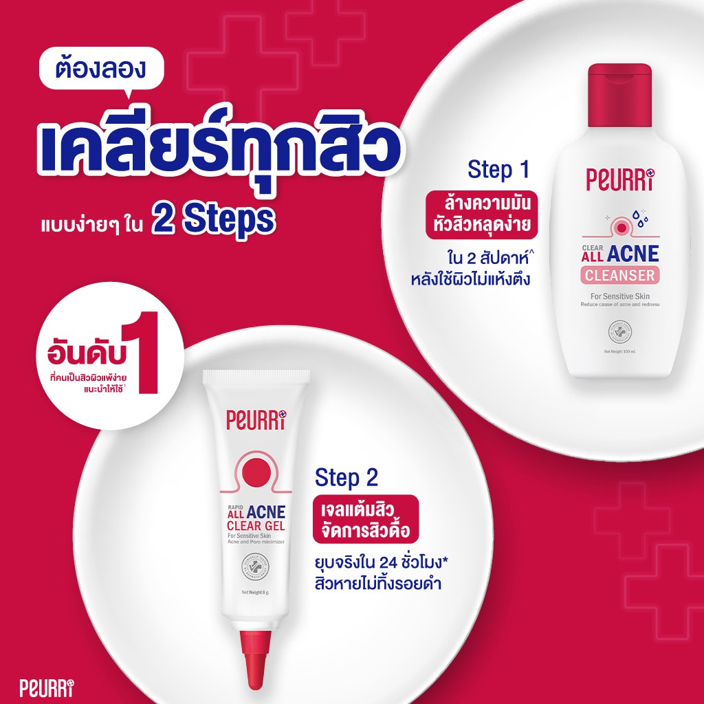 ถูก-ของแท้-เจลล้างหน้า-amp-เจลแต้มสิว-เพียวรี-แอคเน่-จบทุกปัญหาสิว-peurri-acne-cleanser-peurri-anti-acne-gel