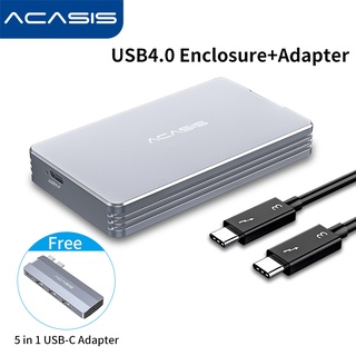 Acasis สาย USB 4.0 M.2 NVME Enclosure 40Gbps NVME M.2 SSD Enclosure 8TB อลูมิเนียม Type C สําหรับแล็ปท็อป TBU401