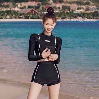 fashiongirl1688 ชุดว่ายน้ำแขนยาว ชุดว่ายน้ำ แขนยาวขาสั้น พร้อมส่ง ใส่สวย ชุดว่ายน้ำแฟชั่นเกาหลี