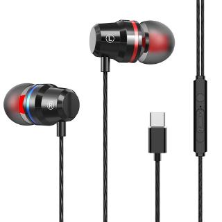 type c หูฟังโลหะ hifi usb - c earbud in - ear bass พร้อมไมโครโฟนสําหรับ xiaomi