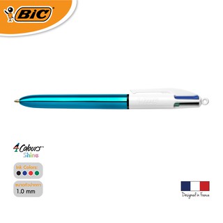 [Official Store] BIC บิ๊ก ปากกา 4 Colours Shine ปากกา 4สี ปากกาลูกลื่น น้ำหมึก4in1 หัวปากกา 1.0 mm.(Blue) จำนวน 1 ด้าม