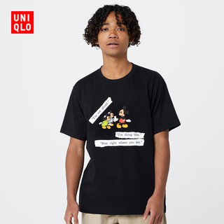 UNIQLO แฟชั่น Unisex เสื้อยืดแขนสั้นพิมพ์ลาย Dpj ( แขนสั้น ) 425702 Uniqlo .