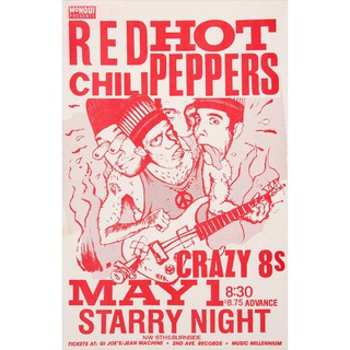 โปสเตอร์ Red Hot Chili Peppers เรดฮอตชิลีเพปเปอส์ โปสเตอร์ ตกแต่งผนัง Music Rock Poster โปสเตอร์วินเทจ โปสเตอร์วงดนตรี