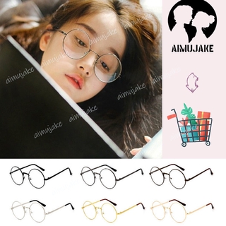 COD พร้อมสต็อกเกาหลียอดนิยมแว่นตาวินเทจแฟชั่นแว่นตากลมโลหะสำหรับผู้หญิงเปลี่ยนเลนส์แว่นตา
