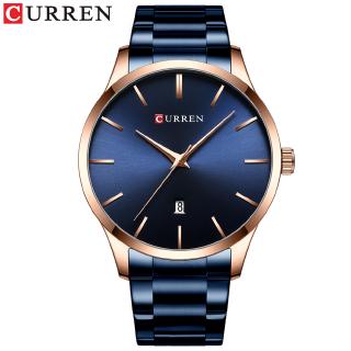 Casual Business Watches for Men Classic Black Watch Top Brand CURREN Quartz Clock Male Stainless Steel Band Wristwatch