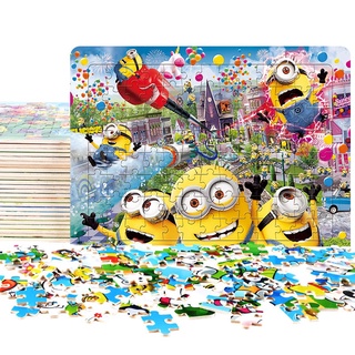 ของเล่นปริศนา จิ๊กซอว์ ลายการ์ตูนมินเนี่ยน Hello kitty Frozen หนา 4 มม. เป็นมิตรกับสิ่งแวดล้อม ของขวัญวันเกิด สําหรับเด็ก 104 ชิ้น