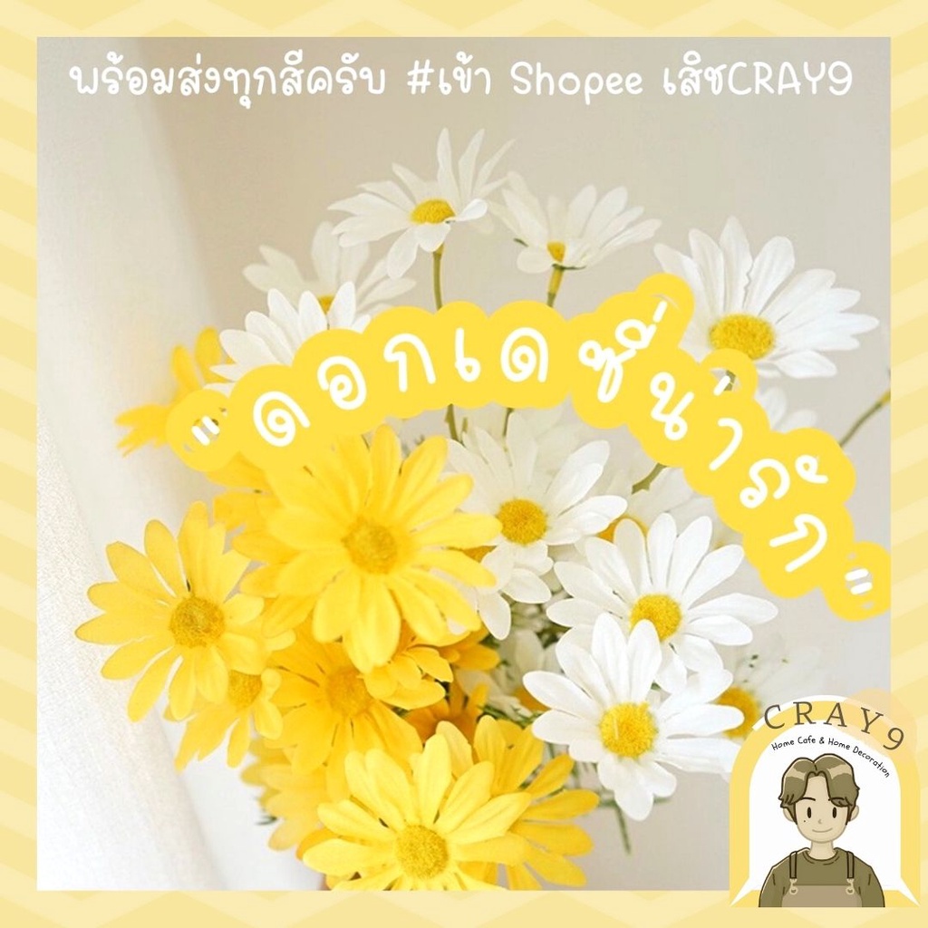 ร้านคนไทย-ส่งเร็วทันใช้-ใส่โค้ด-crayjun-ดอกเดซี่-ดอกเดซี่แต่งบ้าน-ดอกเดซี่สดใสเหมือนจริงพร็อบแต่งบ้าน-ดอกไม