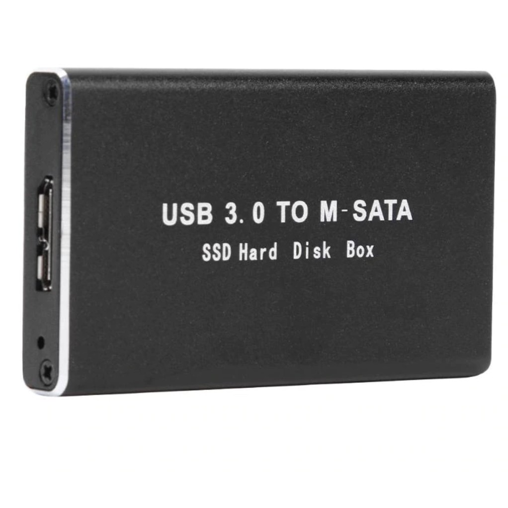 ภาพหน้าปกสินค้าNew Black mSATA to USB 3.0 External Enclosure Converter Adapter SSD Case Box จากร้าน khunsua บน Shopee