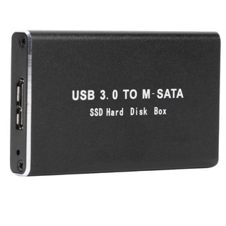 ภาพขนาดย่อของภาพหน้าปกสินค้าNew Black mSATA to USB 3.0 External Enclosure Converter Adapter SSD Case Box จากร้าน khunsua บน Shopee