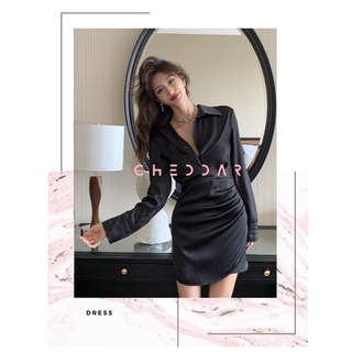 🔸update • แชทถามสต๊อกก่อน🔸เดรสสั้นแต่งป้ายหน้าแขนยาว