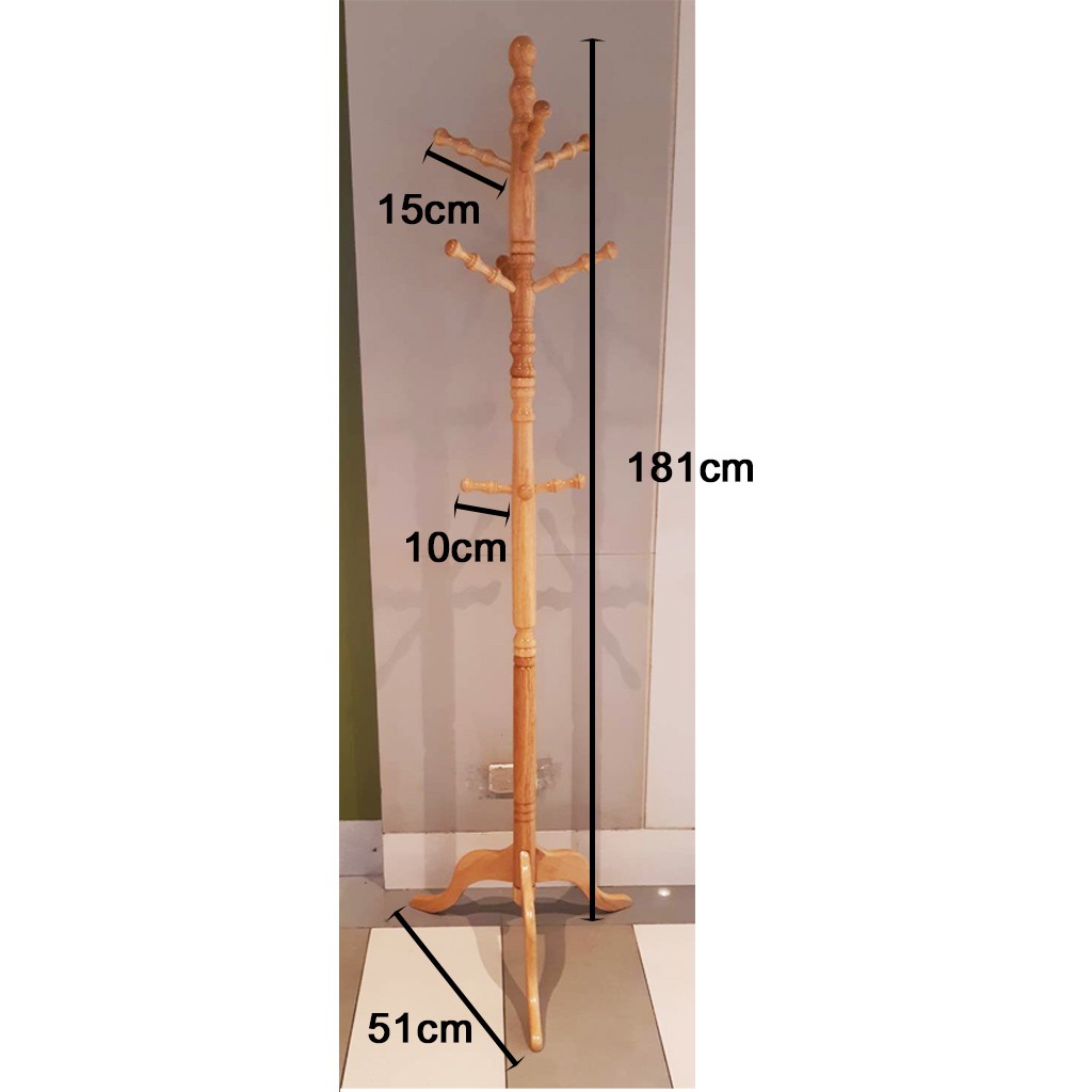 ราวแสตนด์-ราวแขวนสูท-ที่แขวนหมวก-ไม้ยางพารา-ขนาด180-51-51cm