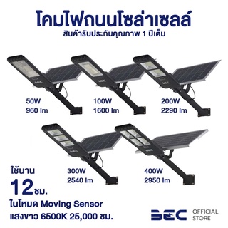 BEC PASO-II 50,100,200,300,400W ไฟถนนโซล่าเซลล์ รับประกัน 1 ปี แถมรีโมท แสงเดย์ไลท์