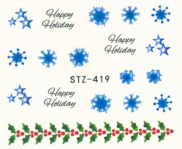 สติกเกอร์ติดเล็บ-สติกเกอร์ตกแต่งเล็บ-แทททูติดเล็บ-แบบลอกลายน้ำ-ลาย-snowflake