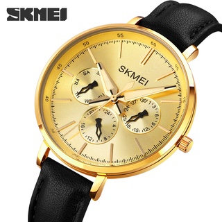 Skmei นาฬิกาข้อมือควอทซ์ โครโนกราฟ สายหนัง กันน้ํา หรูหรา สไตล์นักธุรกิจ แฟชั่นสําหรับผู้หญิง
