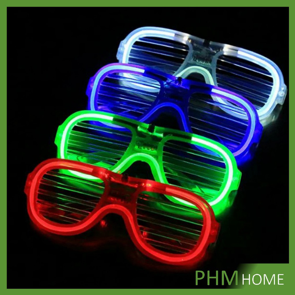 ภาพสินค้าแว่นตาเรืองแสง ""มีหลอดไฟ LED"" แว่นตาเรืองแสง คริสต์มาส แว่นสงกรานต์ Luminous glasses จากร้าน t0804021371 บน Shopee ภาพที่ 7