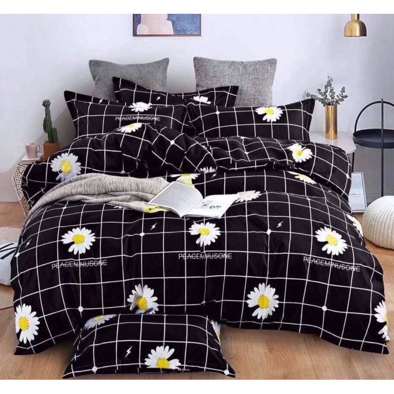 ชุดผ้าปูที่นอน-ผ้าห่มนวมดอกเดซี่สีขาว