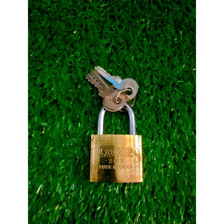 กุญแจล็อค แม่กุญแจ หูสั้น Long สีทองเหลือง ของแท้100% พร้อมลูกกุญแจ3ดอก