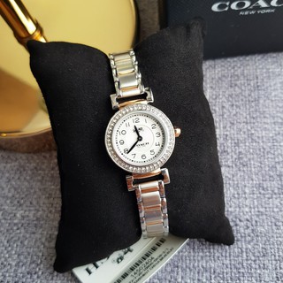 🎀 (สด-ผ่อน) ส่งฟรี นาฬิกาCOACH หน้าปัด 23 มิล 14502404 COACH Womens Madison Bracelet Watch White/Silver