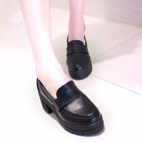 ราคาและรีวิวรองเท้านักเรียนญี่ปุ่น JK รองเท้ารองเท้าเวทีสากลโลลิต้าโลลิต้ารองเท้าหนังส้นสูงสีดำ cos รองเท้าหญิง