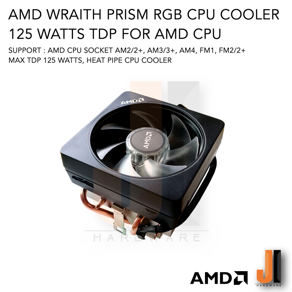 พัดลม CPU AMD Wraith Prism CPU Cooler RGB รองรับ Socket FM1 FM2/2+, AM2 ...