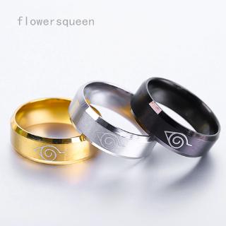 flowersqueen แหวน สลักลายโลโก้นารูโตะ สำหรับผู้ชาย