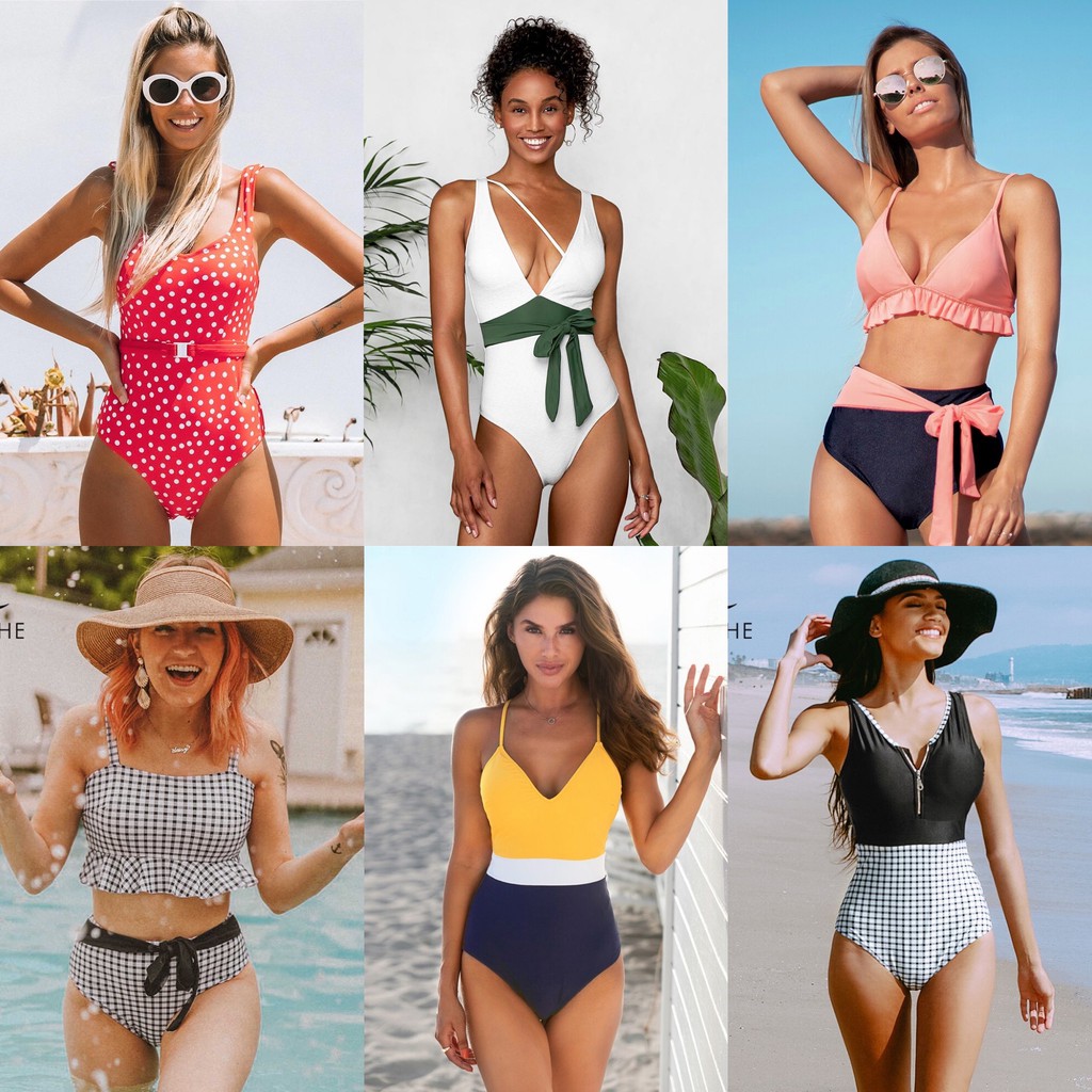 cupshe-ชุดว่ายน้ำ-บิกินี-ทูพีช-มือ-1-ไซส์-xs-xxl-พร้อมส่ง