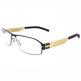 Fashion แว่นตา รุ่น IC BERLIN Model arne 002 C-4 สีดำขาทอง กรอบแว่นตา (สำหรับตัดเลนส์) ไม่ใช้น๊อต Eyeglass frame