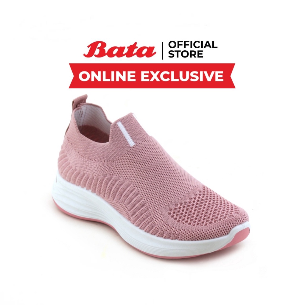 ภาพหน้าปกสินค้า(Online Exclusive) Bata บาจา รองเท้าผ้าใบแบบสวม เทคโนโลยีลดกลิ่นอับ ระบายอากาศได้ดี ผ้าถัก ผ้าknit สำหรับผู้หญิง รุ่นInfinit สีดำ 5806003 สีชมพู 5805003 จากร้าน bata_officialstore บน Shopee