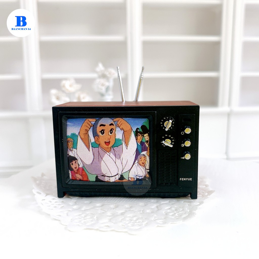 baanchan14โมเดลทีวี-โทรทัศน์โบราณของเล่น-บ้านตุ๊กตา-ของจิ๋ว-miniature-tv-classic-model-dollhouse-ของสะสม-พร๊อพ-ฟิกเกอร์