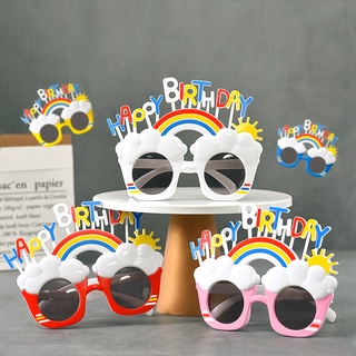 [พร้อมส่ง] แว่นตาสุขสันต์วันเกิด คุณภาพสูง สําหรับตกแต่งเค้กวันเกิด