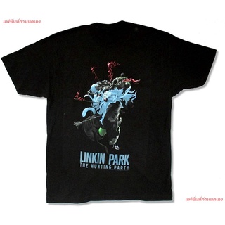 ผ้าฝ้าย 100%ROUNDลิงคินพาร์ก วงร็อค Mens Linkin Park Nest Hunting Party Black T Shirt Linkin Park เสื้อยืดผู้หญิง เสื้อ