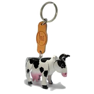พร้อมส่ง พวงกุญแจหนังแท้ Handmade รูปวัว