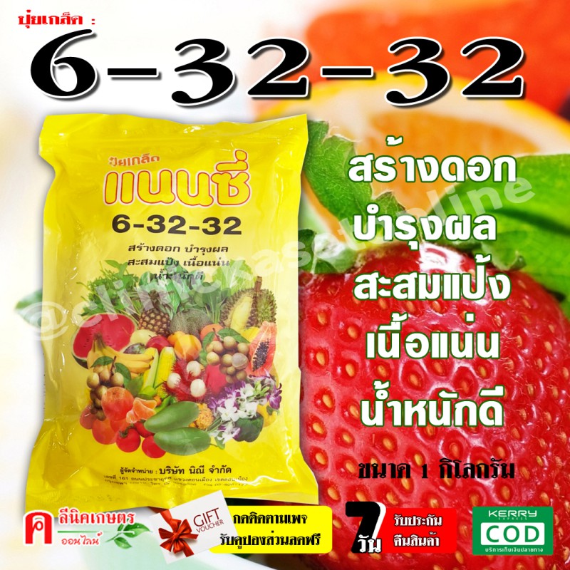 ปุ๋ยเกล็ด-6-32-32-ฮอร์โมนพืช-อาหารเสริมสำหรับพืช-สร้างดอก-บำรุงผล-เพิ่มน้ำหนัก-ใช้ได้กับพืชทุกชนิด