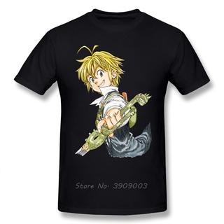 เสื้อยืดลําลอง ผ้าฝ้าย แขนสั้น พิมพ์ลาย Meliodas สไตล์ฮิปฮอป ฮาราจูกุ สตรีท สําหรับผู้ชายS-5XL