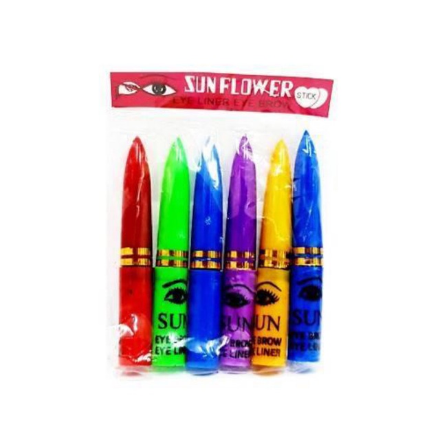 ดินสอเขียนขอบตาแขก-sun-flower-สีดำ-แพ็คx6แท่ง