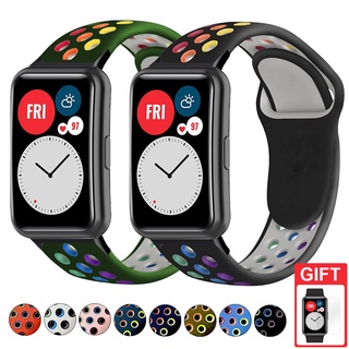 สายนาฬิกาข้อมือซิลิโคนสําหรับ Huawei Watch Fit