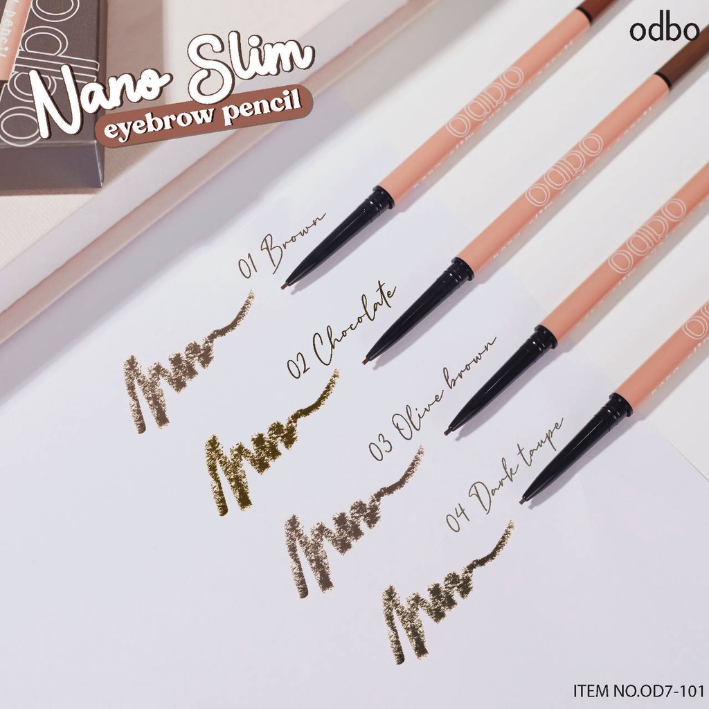 odbo-nano-slim-eyebrow-pencil-od7-101-โอดีบีโอ-นาโน-สลิม-อายบราว-เพ็นซิล-x-1-ชิ้น-beautybakery