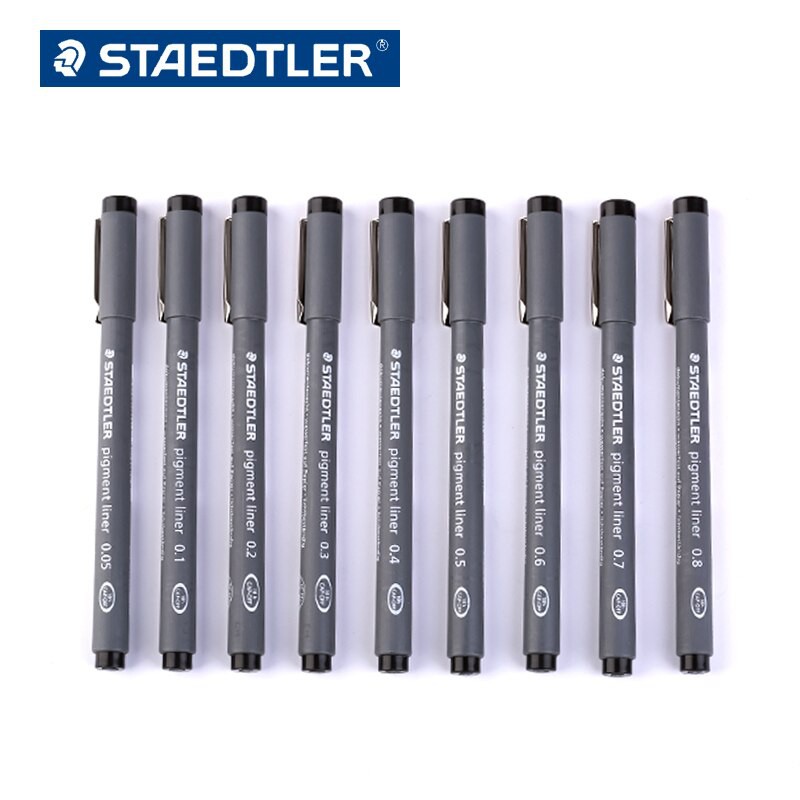 ปากกาตัดเส้น Staedtler Pigment liner **สีดำ** Shopee Thailand