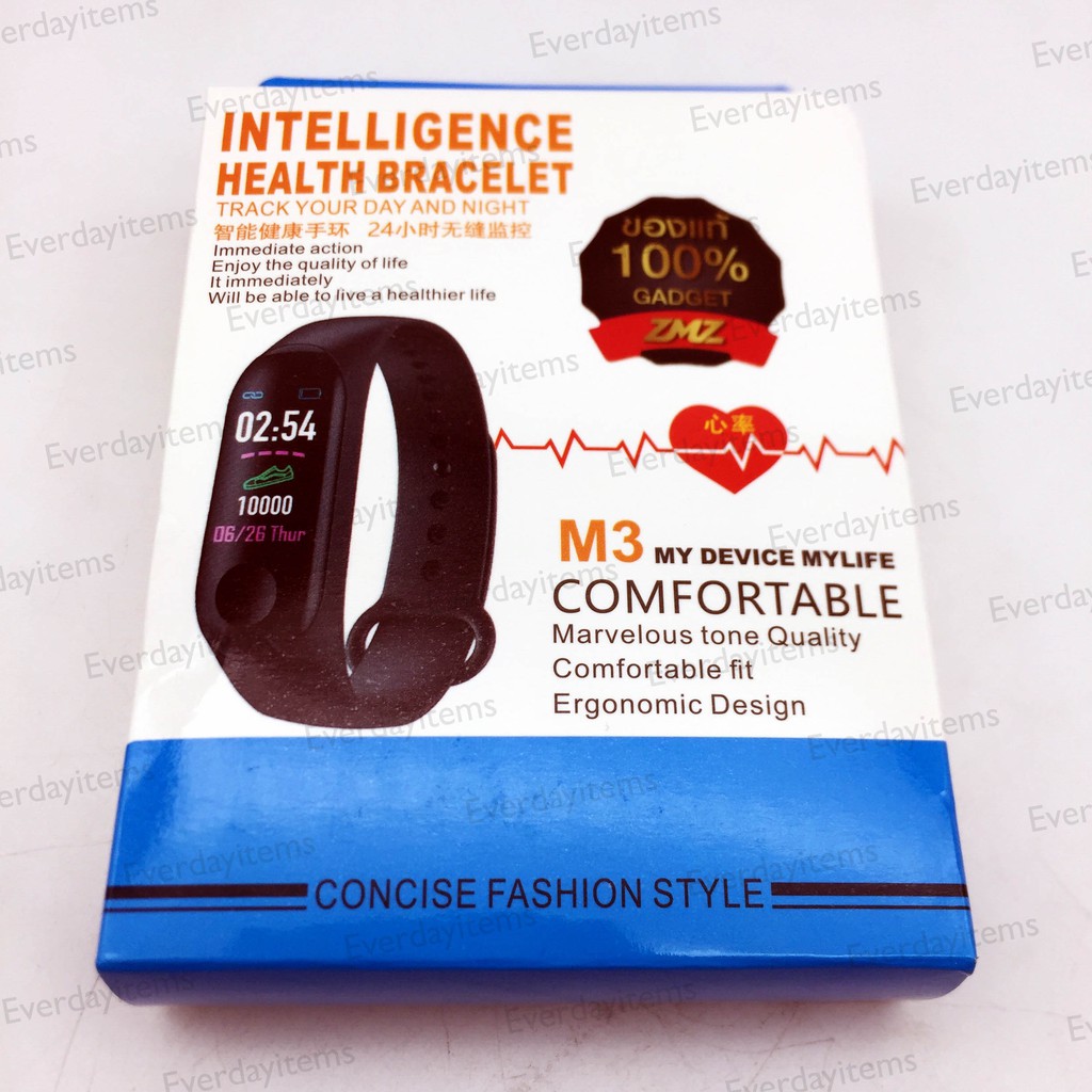 everdayitems-0100401653-m3-smart-bracelet-นาฬิกาเพื่อสุขภาพและการออกกำลังกาย